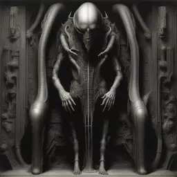 a character by H. R. (Hans Ruedi) Giger