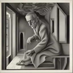 a character by M.C. Escher