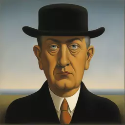 a character by Rene Magritte