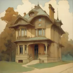 a house by Alphonse Mucha