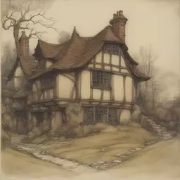 a house by Arthur Rackham
