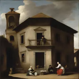 a house by Bernardo Strozzi