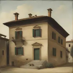 a house by Cagnaccio Di San Pietro