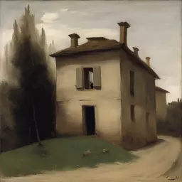 a house by Camille Corot