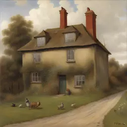 a house by Charles Spencelayh