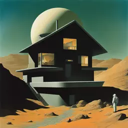 a house by Chesley Bonestell