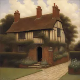 a house by Edmund Leighton