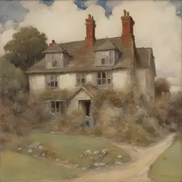 a house by Edward Atkinson Hornel