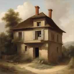 a house by Eugene von Guerard