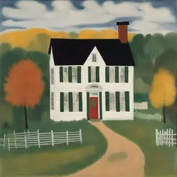 a house by Grandma Moses