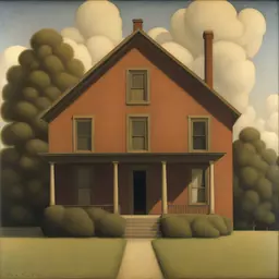 a house by Grant Wood