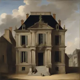 a house by Hyacinthe Rigaud