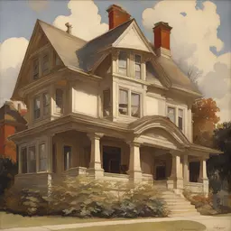 a house by J.C. Leyendecker