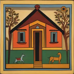a house by Jamini Roy