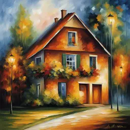 a house by Leonid Afremov