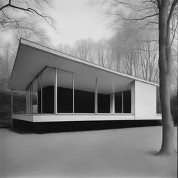a house by Ludwig Mies van der Rohe