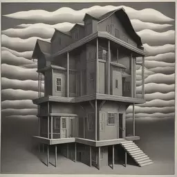 a house by M.C. Escher