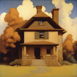 a house by Maxfield Parrish