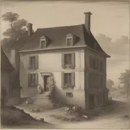 a house by Otto Marseus van Schrieck