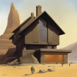 a house by Ralph McQuarrie