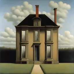 a house by Rene Magritte