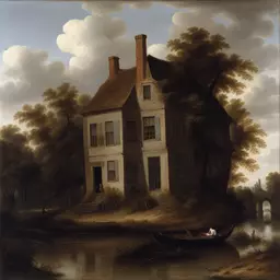 a house by Salomon van Ruysdael