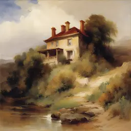 a house by Thomas Moran