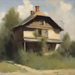 a house by Yuri Ivanovich Pimenov