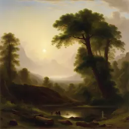 a landscape by Albert Bierstadt