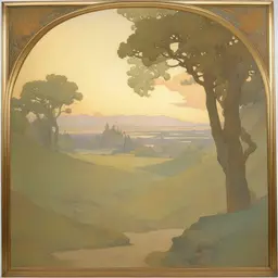 a landscape by Alphonse Mucha