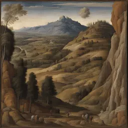 a landscape by Andrea Mantegna