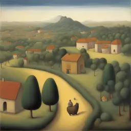 a landscape by Botero