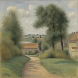 a landscape by Camille Pissarro