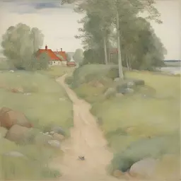 a landscape by Carl Larsson