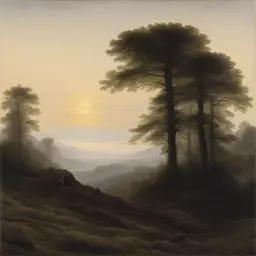 a landscape by Caspar David Friedrich