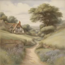 a landscape by Cicely Mary Barker