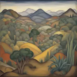 a landscape by Diego Rivera