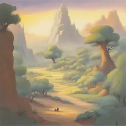 a landscape by Don Bluth