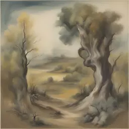 a landscape by Dorothea Tanning