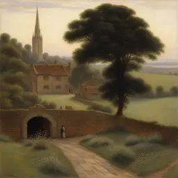 a landscape by Edmund Leighton