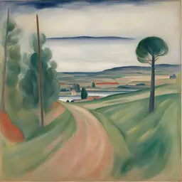 a landscape by Edvard Munch