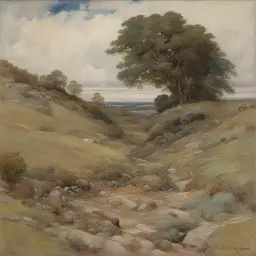 a landscape by Edward Atkinson Hornel