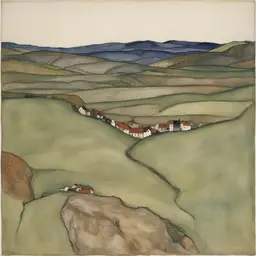 a landscape by Egon Schiele