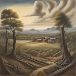 a landscape by Ernie Barnes