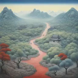 a landscape by Fang Lijun
