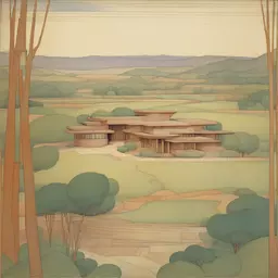 a landscape by Frank Lloyd Wright