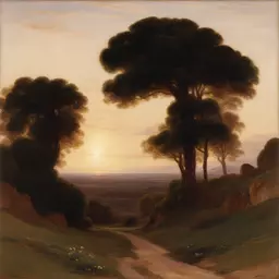 a landscape by Frederick Lord Leighton