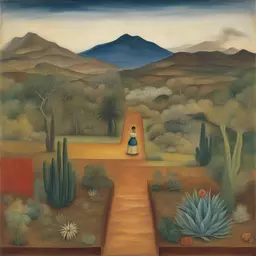 a landscape by Frida Kahlo