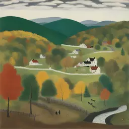a landscape by Grandma Moses