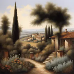a landscape by Guido Borelli Da Caluso